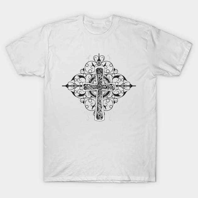 Celtic Cross T-Shirt by SpottydoggCreatives